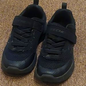Youth boys Black Skechers size 13 tennis shoes